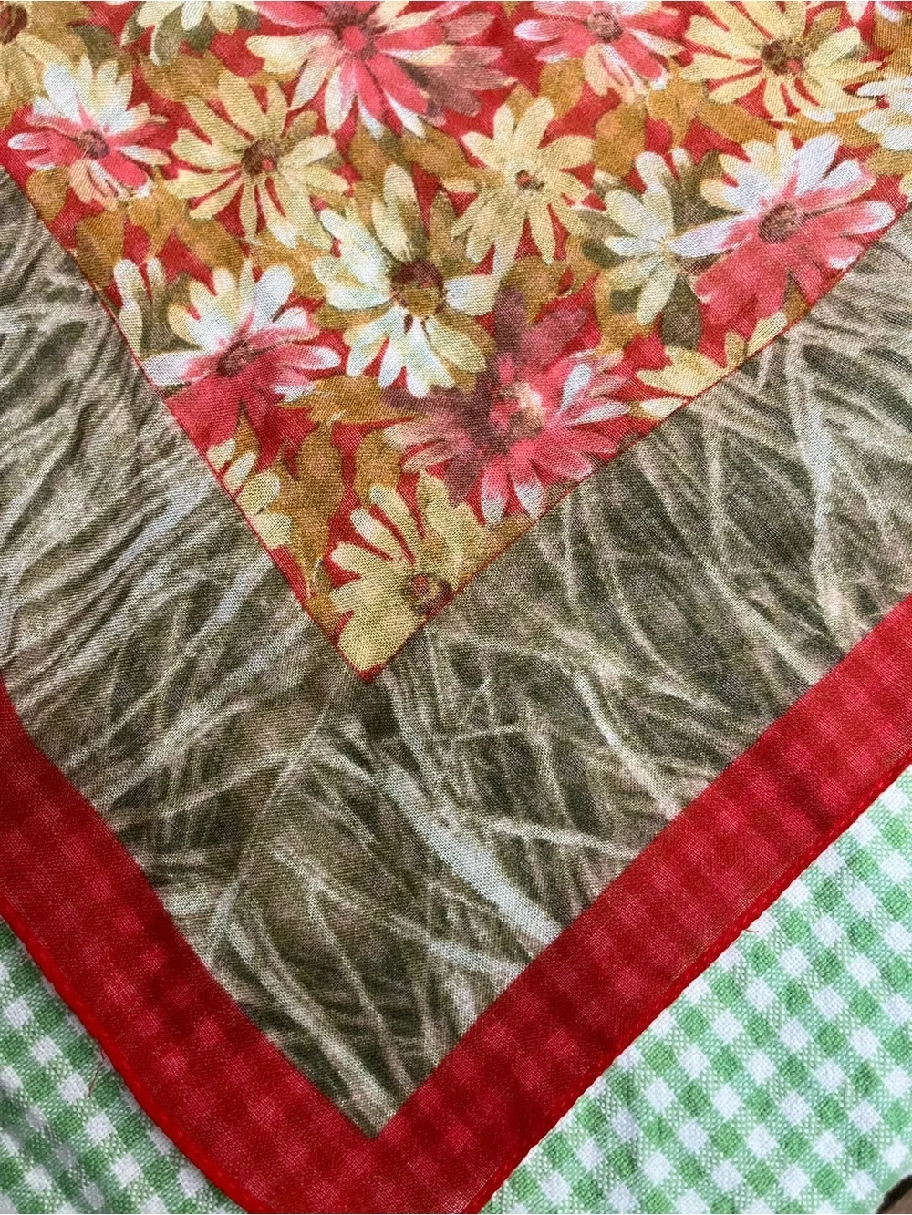 Lightweight scarf forest trees and red